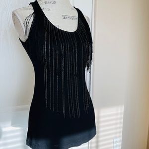 Hazel Chain & Satin Fringe Tank
